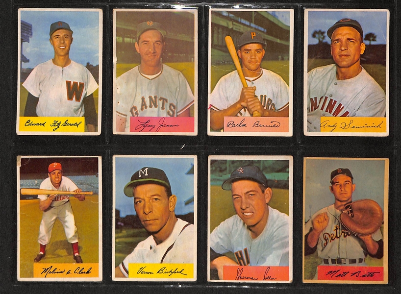 Lot Of 74 1954 Bowman Baseball Cards w. Richie Ashburn